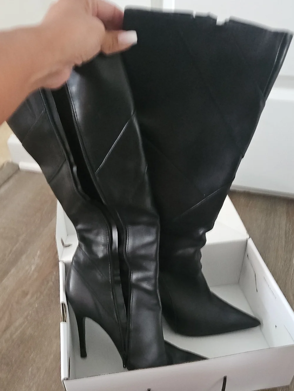Aldo Black Pointed-Toe Over-the-Knee Stiletto Boots